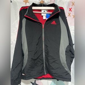 Adidas Black and Red Jacket climacool Medium